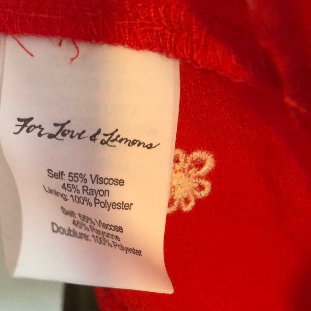 For Love and Lemons Red With white flowers dress - Picture 3 of 4